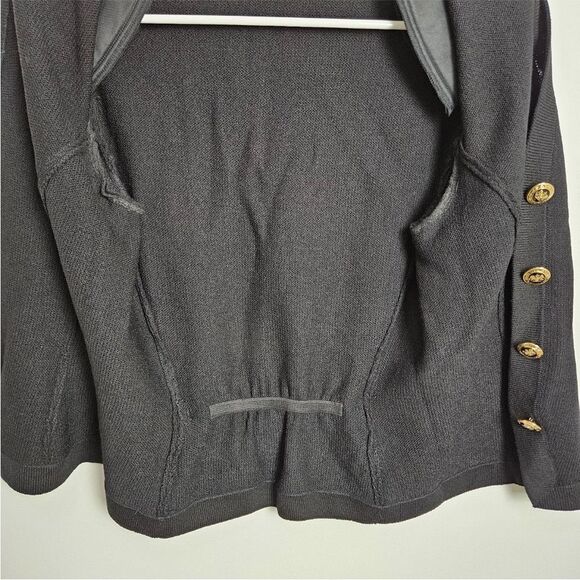 St. John Black Knit Cardigan with Gold Accents - Picture 11 of 11